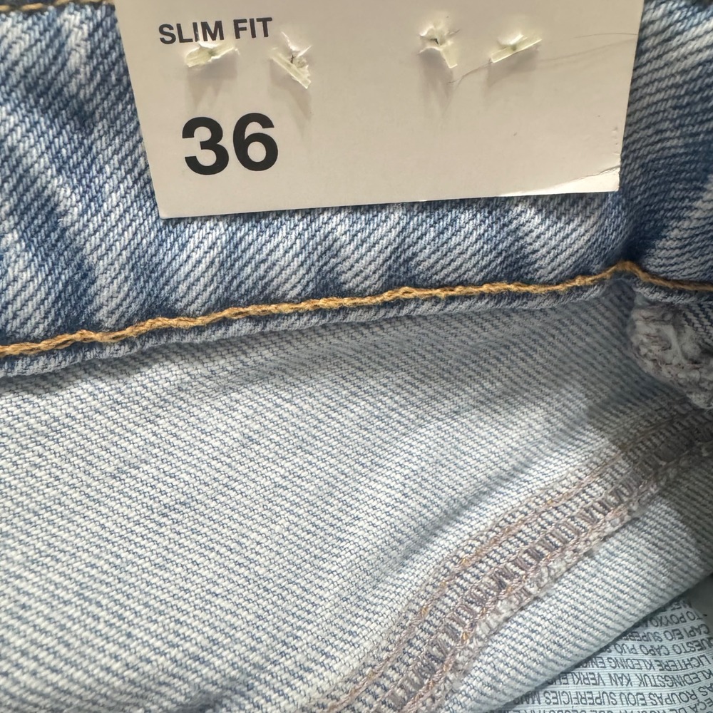 Zara Slim Fit Jeans Women 4 Light Blue NEW High Rise Distressed Cropped 6164/064 - Picture 9 of 11